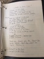 Handwritten lyrics by Chester Bennington[7]