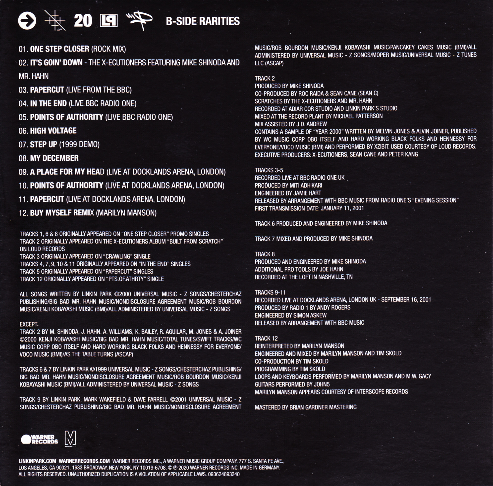 File:B-Side-Rarities-HT20-back.jpg - Linkinpedia