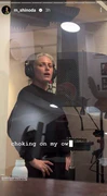 Mike Instagram story from October 2024 of Emily recording vocals in his studio
