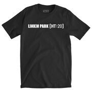 Unisex black Projekt Revolution tee from the exclusive concert footage release in 2020, featuring "LINKIN PARK [HT:20]" on front and front-facing street soldier graphic on back with "PROJEKT: REVOLUTION" logo.