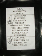 Setlist from March 5, 2006 in Melbourne, Australia with "Medley" on it