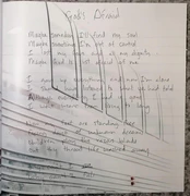 Handwritten lyrics. Photo by Ivka Wesley.