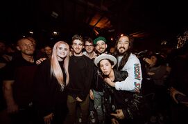 Kiiara, The Chainsmokers, Mike Shinoda, Taka and Steve Aoki at the Linkin Park & Friends after party.